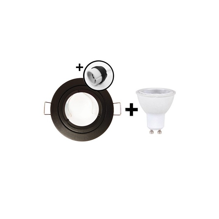 KIT Spot encastré - 1/4 tour - 3000k - IP 44 - fixe - blanc - LED 5W - Réf : KRI30045