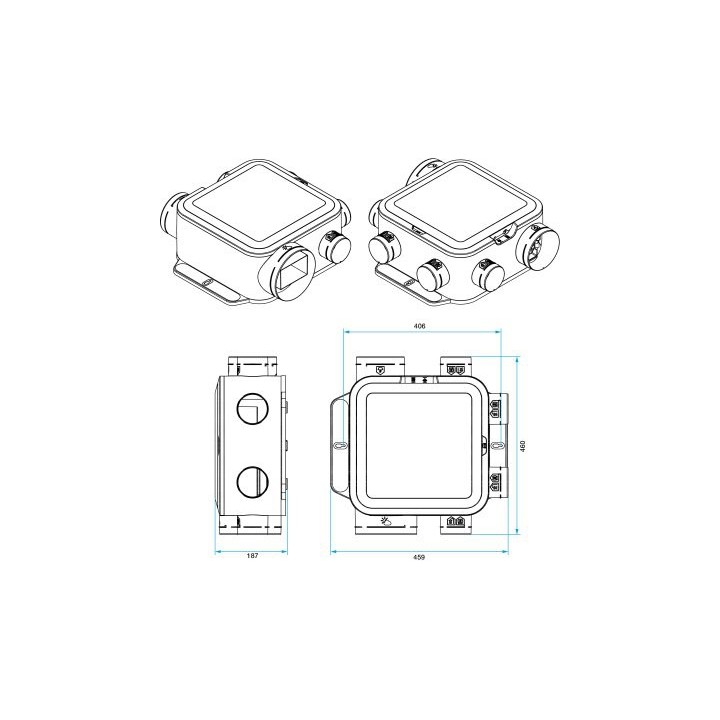 Aldes - KIT EasyHOME Auto COMPACT + bouches ColorLine - Réf : 11026036