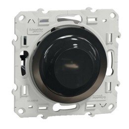 Schneider Odace - Variateur de lumière universel 2 ou 3 fils 3W 100W - Anthracite - Réf : S540519