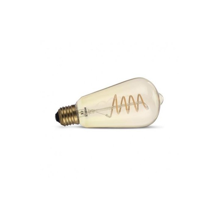 Ampoule LED à filament spirale -GOLDEN-ST64 E27 4W 2700°k | Vision-EL