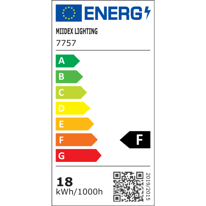 Miidex Lighting - Plafonnier LED Ø220 18W 3000°k alu blanc - Réf : 7757