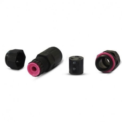 Miidex Lighting - Connecteur Étanche IP68 250V Noir 3 Fils - Réf : 7210