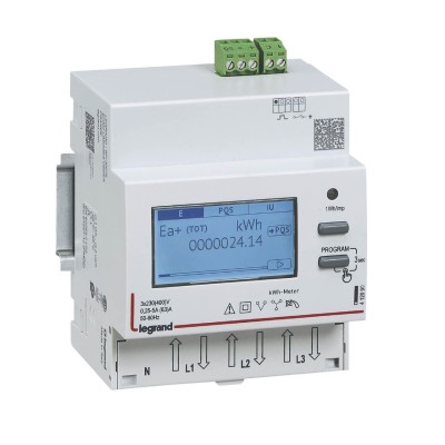 Legrand - Compteur modulaire triphasé EMDX³ MID raccordement direct 63A - 4 modules - Réf : 412092