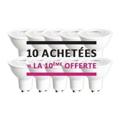 Krisane - lot de 10 ampoules LED GU10 - 5W - 3000K- 38°- réf : KRI25501(10)