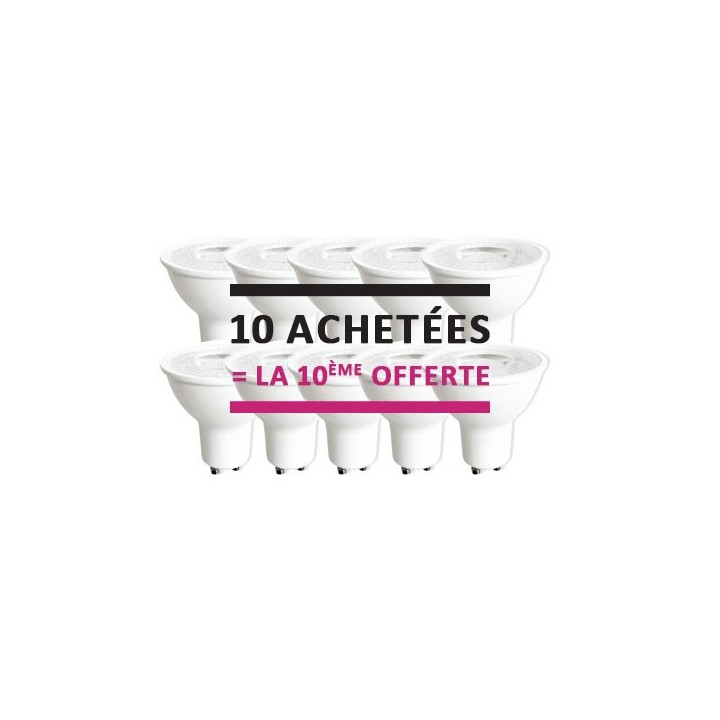 Krisane - lot de 10 ampoules LED GU10 - 5W - 3000K- 38°- réf : KRI25501(10)