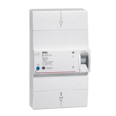 Legrand - Disjoncteur de branchement Enedis bipolaire différentiel 500mA sélectif intensité 60A non réglable - Réf : 401006