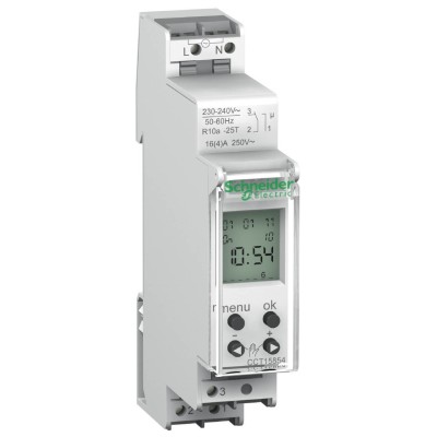 Schneider - Acti 9 - Interrupteur compact - 1 canal 24h/7j réserve marche 56 commutations - Réf : CCT15854