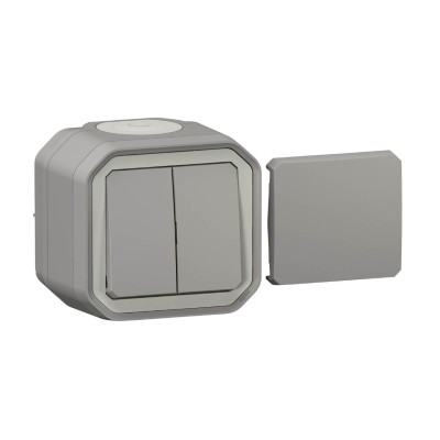 Legrand - Transformeur étanche réversible pour réaliser 5 fonctions Plexo IP55 IK08 complet saillie - gris - Réf : 069719L