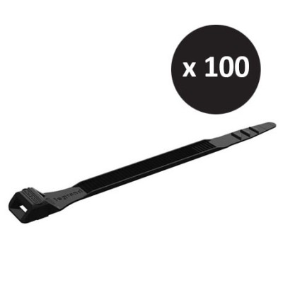 Legrand - 100 Colliers Colson noirs protégés ultraviolets à  denture extérieure 9 x123mm - Réf : 031910