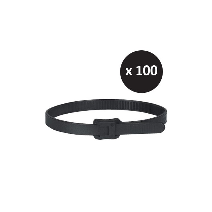 Legrand - 100 Colliers Colson noirs protégés ultraviolets à  denture intérieure 7,6 x 260mm- réf : 031930