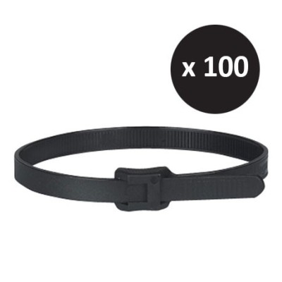 Legrand - 100 Colliers Colson noirs protégés ultraviolets à  denture intérieure 7,6 x 359mm- réf : 031932