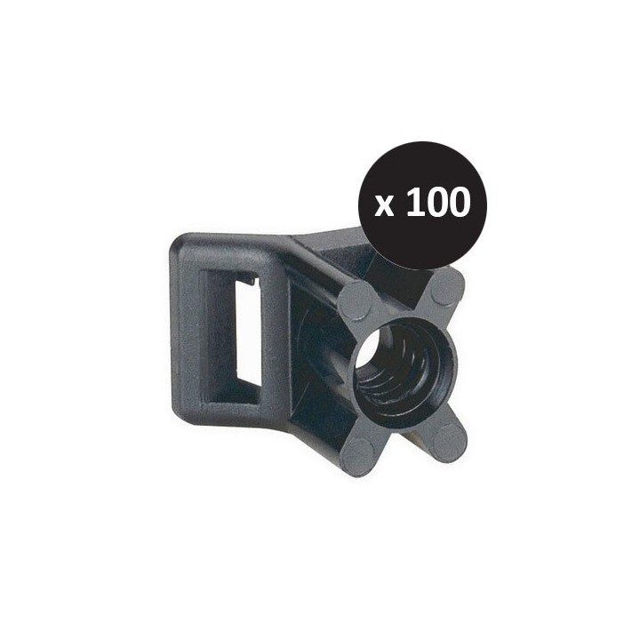 Legrand - 100 Embase noires protégées ultraviolets à  visser fixable par cheville - Réf : 031950