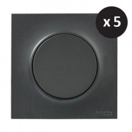 Schneider Odace - Lot de 5 Va et vient 10A - Ensemble Anthracite Complet - Réf : SHN0412530