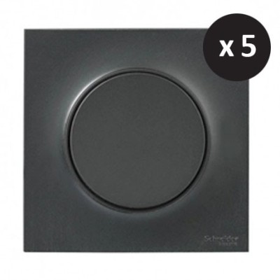 Schneider Odace - Lot de 5 Va et vient 10A - Ensemble Anthracite Complet - Réf : SHN0412530