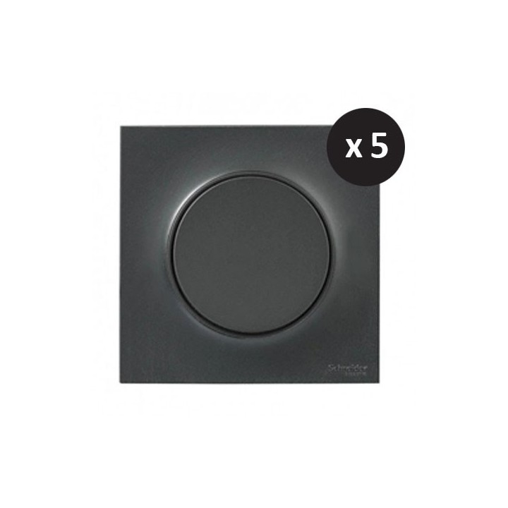 Schneider Odace - Lot de 5 Va et vient 10A - Ensemble Anthracite Complet - Réf : SHN0412530