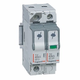 Legrand - Parafoudre basse tension typeT2 Imax 40kA/pôle - 1P+N 320V~ - 2 modules - Réf : 412244