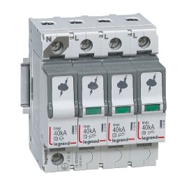 Legrand - Parafoudre basse tension typeT2 Imax 40kA/pôle - 3P+N 320V~ - 4 modules - Réf : 412245