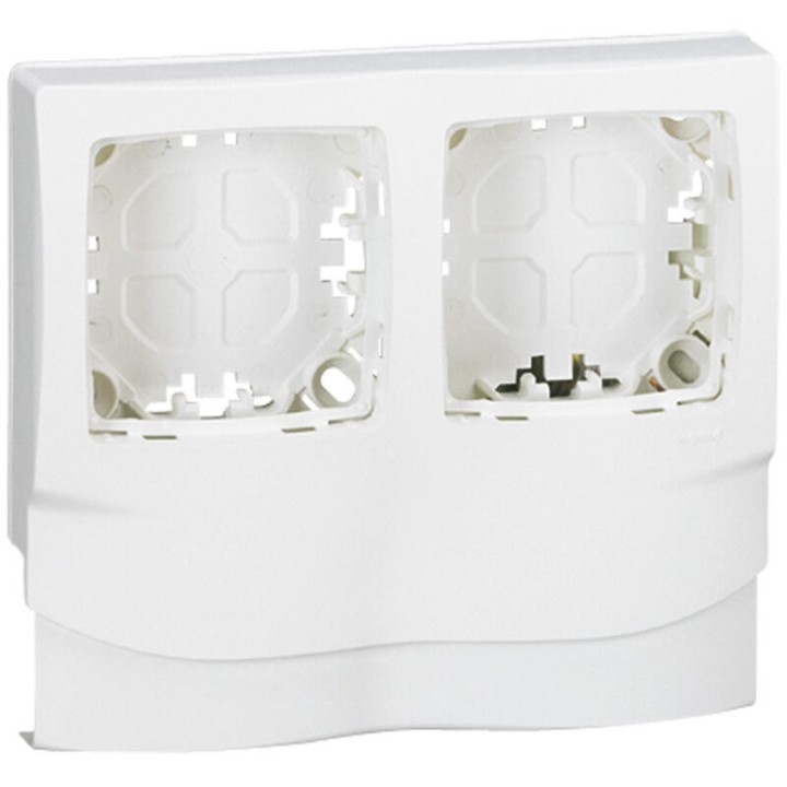 Legrand - Cadre Appareillage saillie 2 postes pose le long des moulures DLPlus épaisseur 20mm - blanc - Réf : 031418