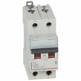 Legrand - Disjoncteur DX³6000 10kA arrivée haute et départ bas à vis 2P - 25A - courbe C - 2 modules - Réf : 407786