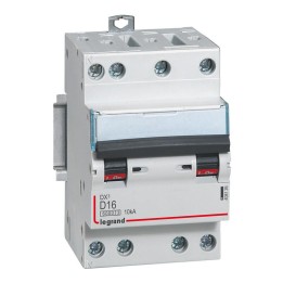 Legrand - Disjoncteur DX³6000 10kA arrivée haute et départ bas à vis 4P 400~ - 16A - courbe D - Réf : 408126