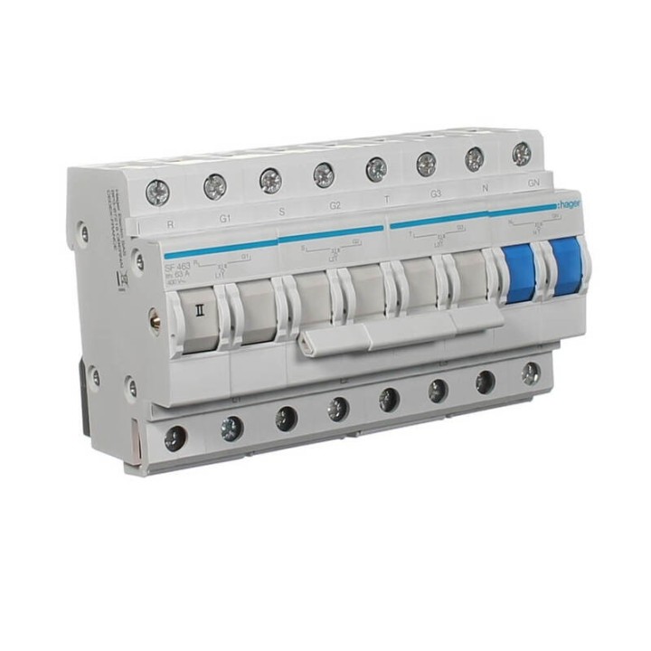 Hager - Inverseur de source modulaire 4 pôles 63A - Réf : SF463