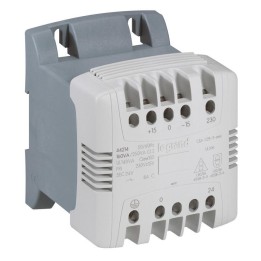 Legrand - Transformateur de commande et sécurité primaire 230V à 400V et secondaire 24V alternatif - 40VA - Réf : 044211