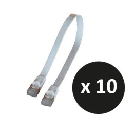 Omelcom - Cordons plats cat 6 ftp blanc 20 cm  - lot de 10 - Réf : GO308