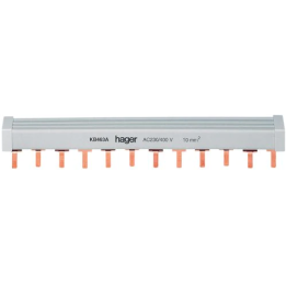 Hager - Barre de pontage 4P+N 63A languette 10mm²  12M - Réf : KB463A