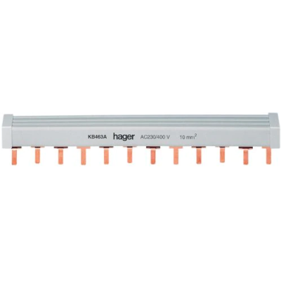 Hager - Barre de pontage 4P+N 63A languette 10mm²  12M - Réf : KB463A