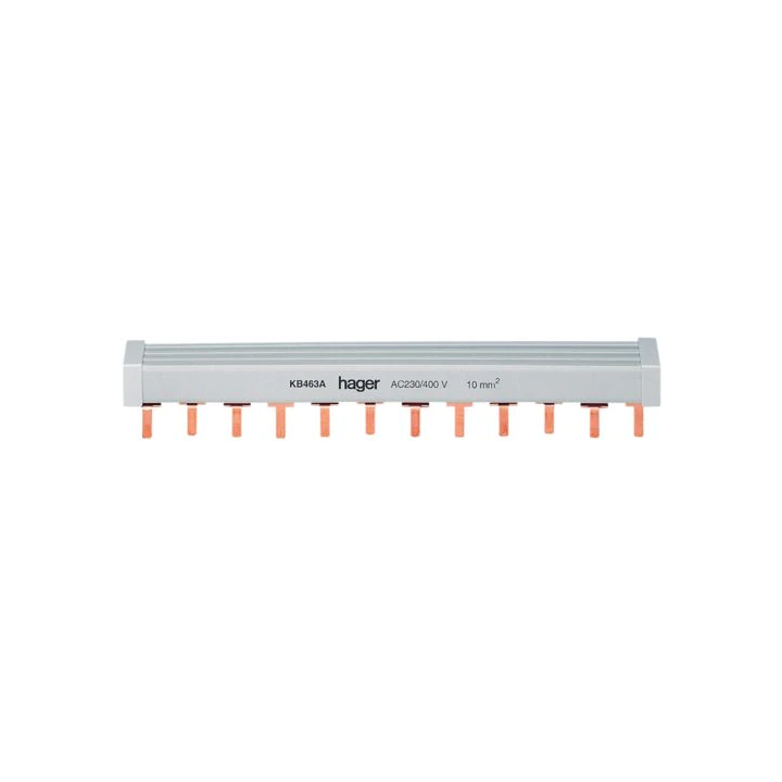 Hager - Barre de pontage 4P+N 63A languette 10mm²  12M - Réf : KB463A