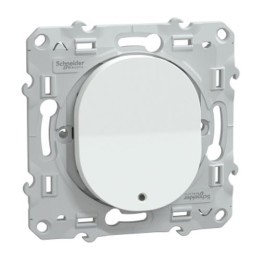 Schneider - Ovalis - poussoir à fermeture lumineux - 10AX - LED bleu 250V - Blanc - Réf : S320276