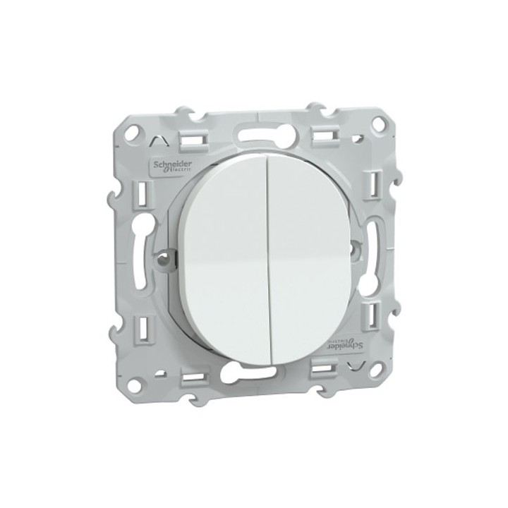 Schneider - Ovalis - combiné va et vient+poussoir - 10AX - Blanc - Réf : S320285
