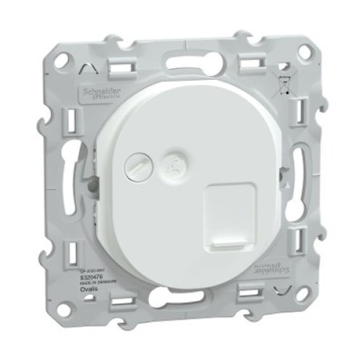 Schneider - Ovalis - prise RJ45 - cat6a - grade 3 (multimédia +) (longue distance) - Blanc - Réf : S320477