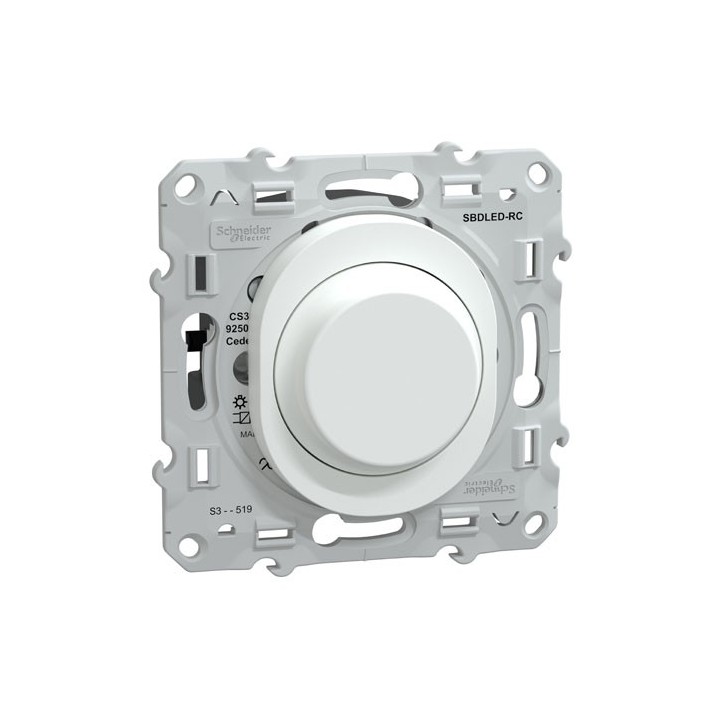 Schneider - Ovalis - Variateur de lumière universel - 2/3 fils - Blanc - Réf : S320519