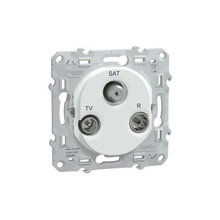 Schneider - Ovalis - prise TV-R-SAT - Blanc - Réf : S320461