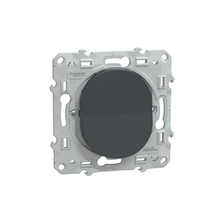 Schneider - Ovalis - bouton poussoir à fermeture - 10A - Anthracite - Réf : S340206