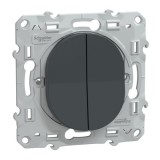Schneider - Ovalis - double va et vient - 10AX - Anthracite - Réf : S340214