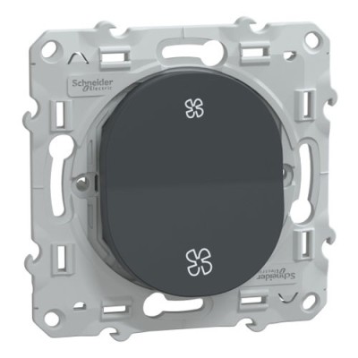 Schneider - Ovalis - poussoir VMC - sans arrêt - Anthracite - Réf : S340236