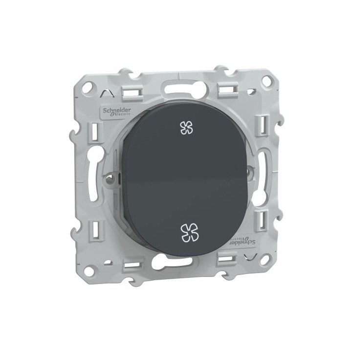 Schneider - Ovalis - poussoir VMC - sans arrêt - Anthracite - Réf : S340236