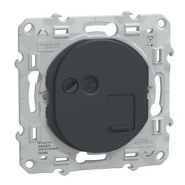 Schneider - Ovalis - prise RJ45 - cat.6 STP - réseaux VDI- grade 3 - Anthracite - Réf : S340476