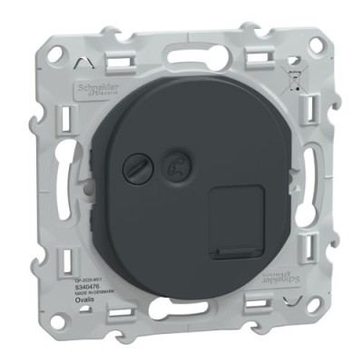 Schneider - Ovalis - prise RJ45 - cat.6 STP - réseaux VDI- grade 3 - Anthracite - Réf : S340476