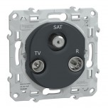 Schneider - Ovalis - prise TV-R-SAT - Anthracite - Réf : S340461