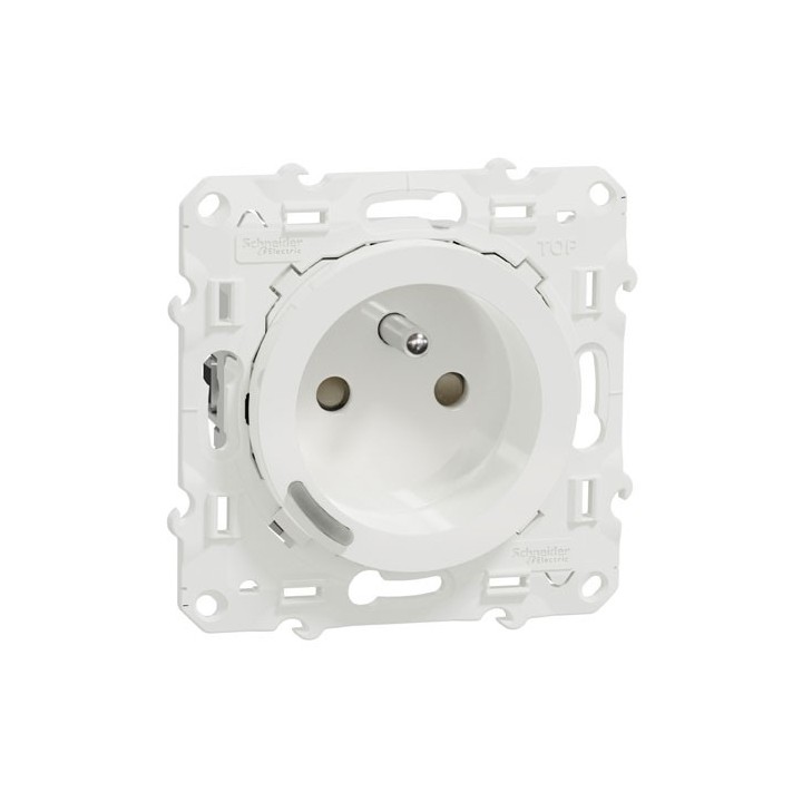 Schneider - Wiser Odace - Prise 2P+T connectée - 16A  - zigbee - Blanc - Réf : S520559