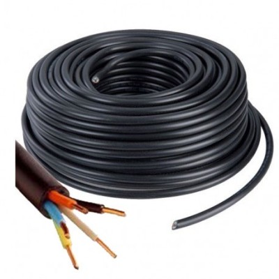 Câble U1000 R2V CU (Rigide) - 5G2.5 mm² (liseret jaune) - Couronne de 100m - Réf : 5G2.5-jaune