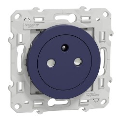 Schneider - Odace - prise de courant 2P+T affleurante - cobalt - connexion rapide - Réf : S550052