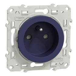 Schneider - Odace - prise de courant 2P+T - cobalt - Réf : S550059