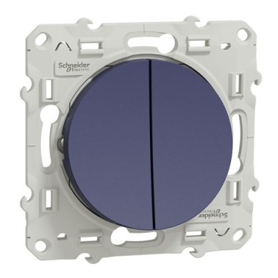 Schneider - Odace - double va-et-vient - cobalt - Réf : S550214