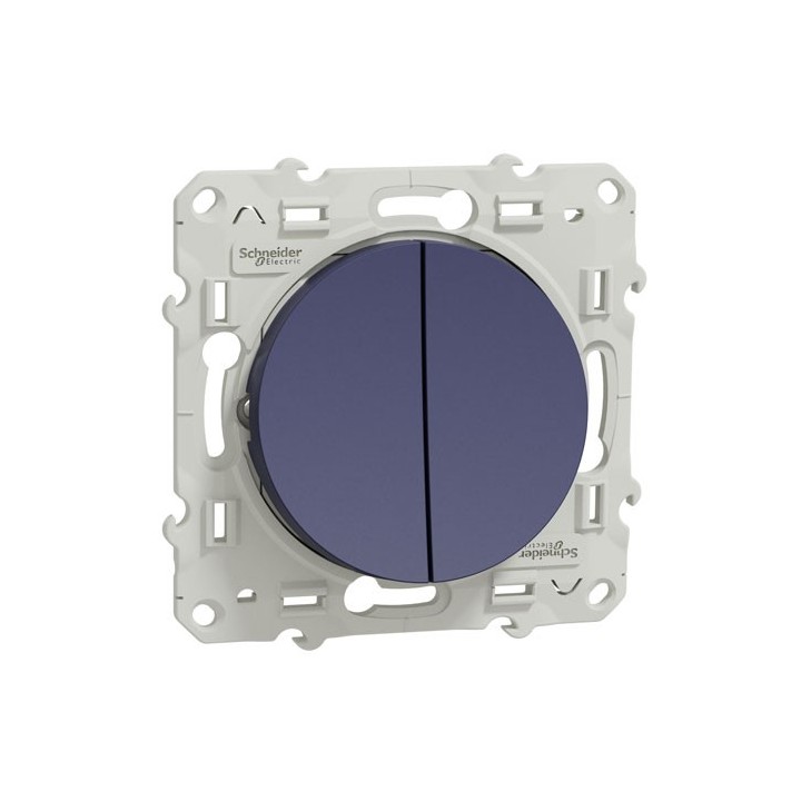 Schneider - Odace - double va-et-vient - cobalt - Réf : S550214