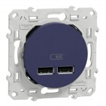 S550407-SCHNEIDER ELECTRIC] Prise USB double Odace - cobalt