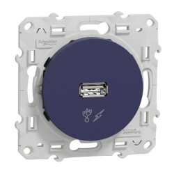 Schneider - Odace - prise alimentation USB 5V - cobalt - Réf : S550408